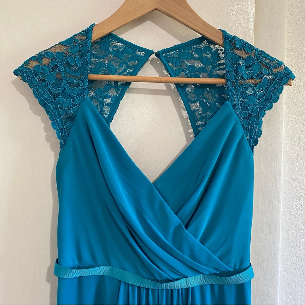 David’s Bridal Gown in Oasis NWT Size 4 Lace Back Maxi Dress Formal Wedding - Picture 2 of 11
